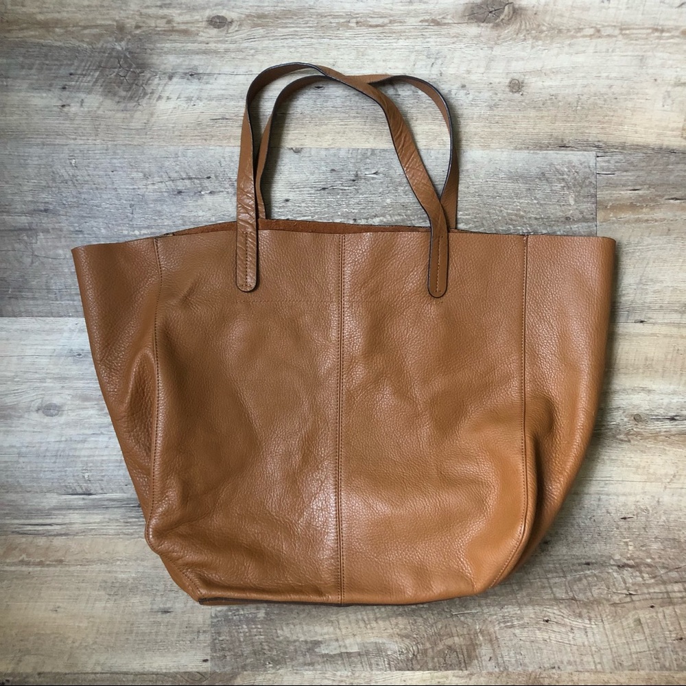 Large Cognac Leather Tote